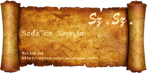 Szűcs Szonja névjegykártya